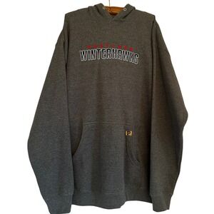 Portland Gear Winterhawks Hoodie Gray Graphic Sweatshirt L Oversized WHL Hockey‎